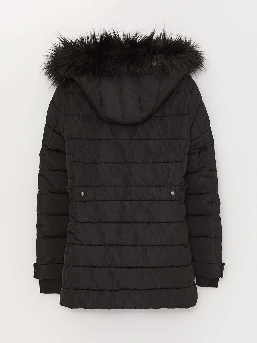 Women's Hooded Plain Puffer Coat-8