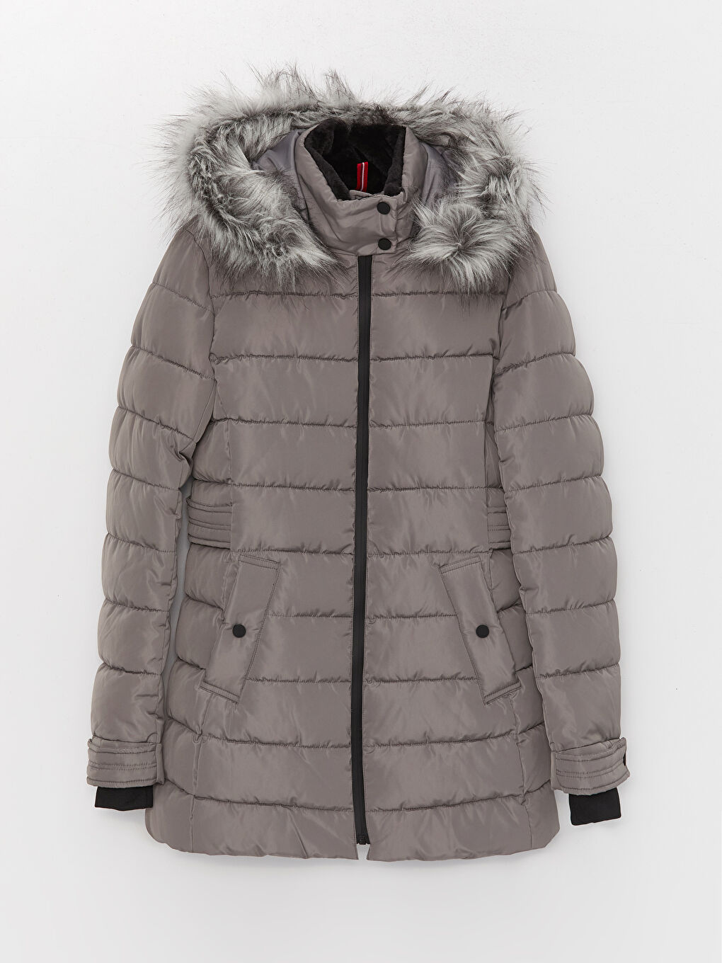 Women's Hooded Plain Puffer Coat-6