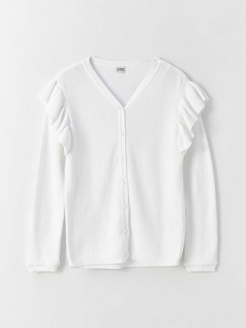 V Neck Long Sleeve Girls Knitwear Cardigan