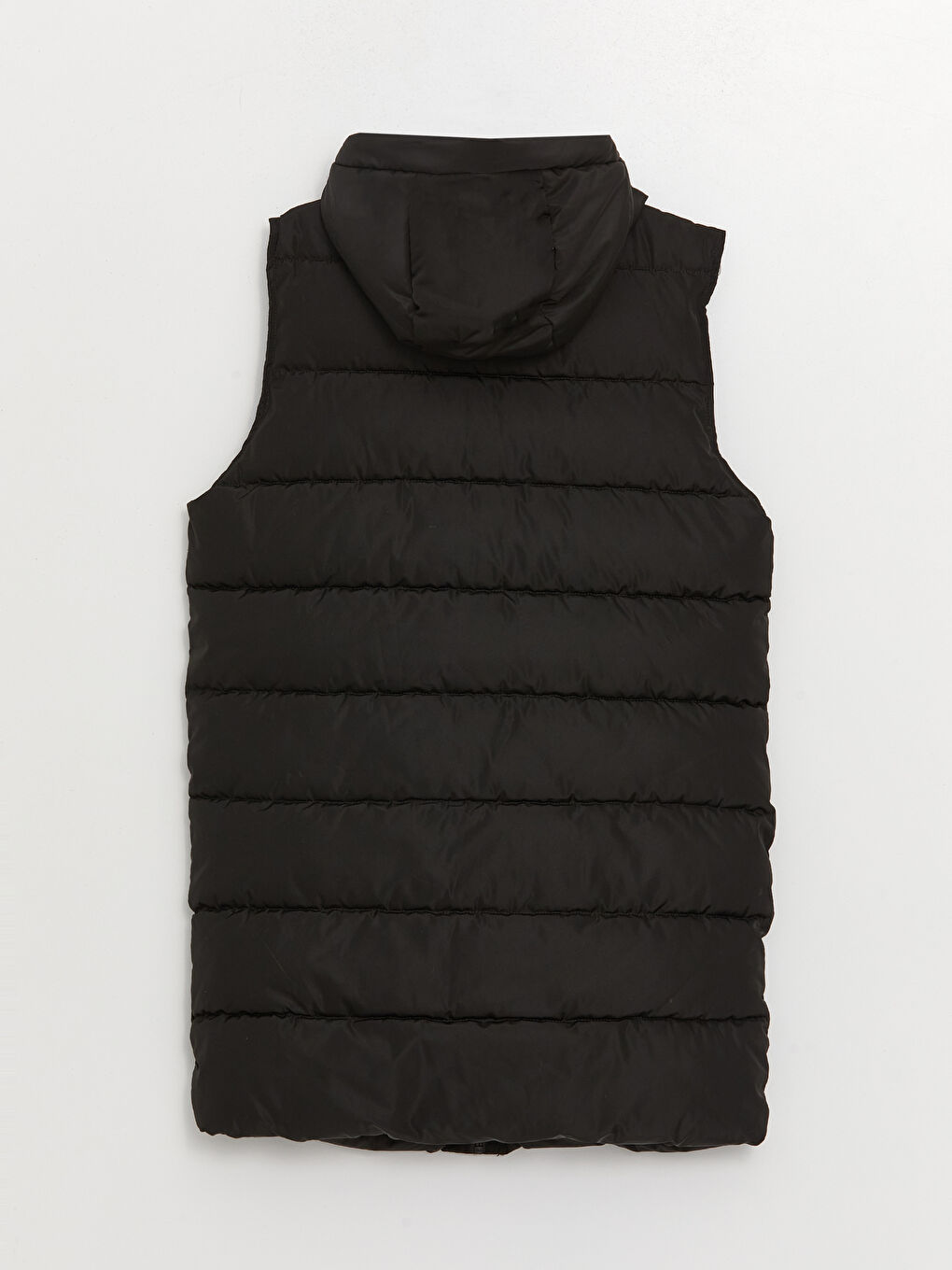 Vestă matlasată simplă cu glugă pentru femei-7