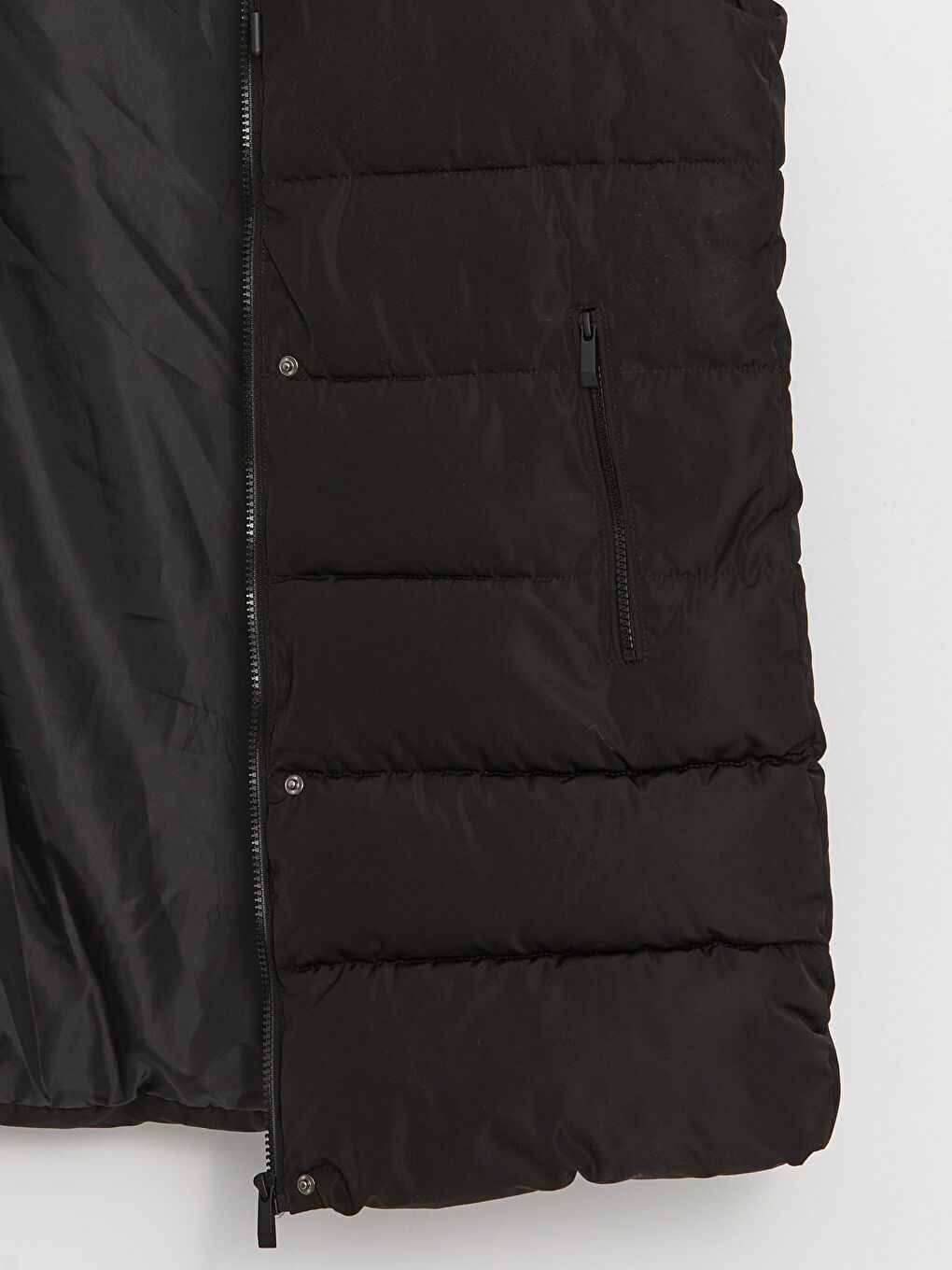 Vestă matlasată simplă cu glugă pentru femei-8