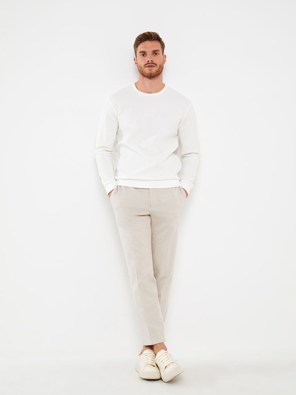 Bej Slim Fit Erkek Pantolon