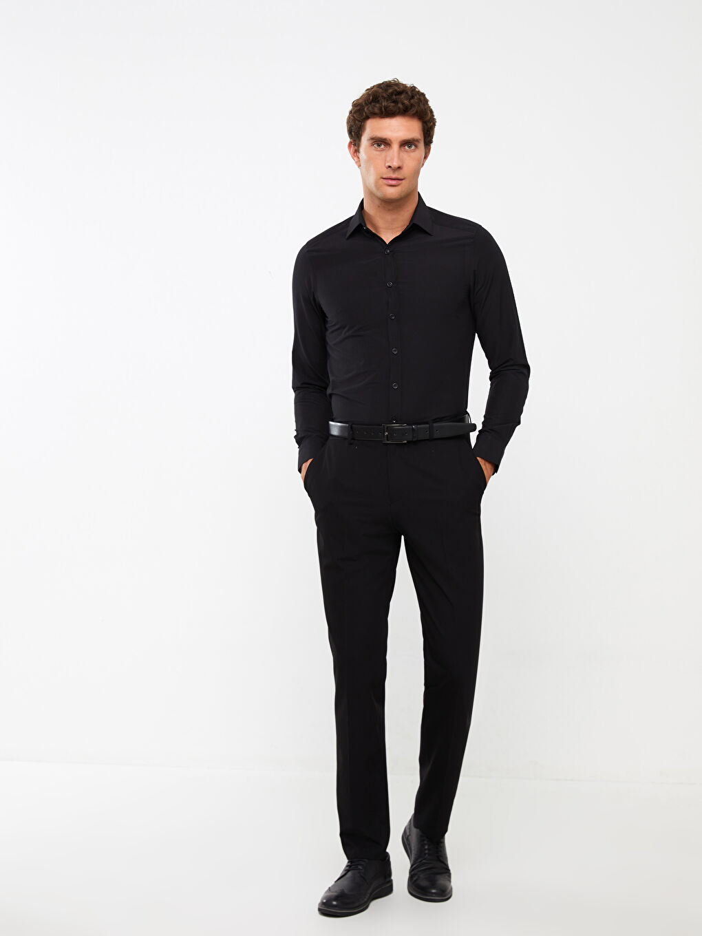 LCWAIKIKI Formal Siyah Slim Fit Uzun Kollu Poplin Erkek Gömlek - 2