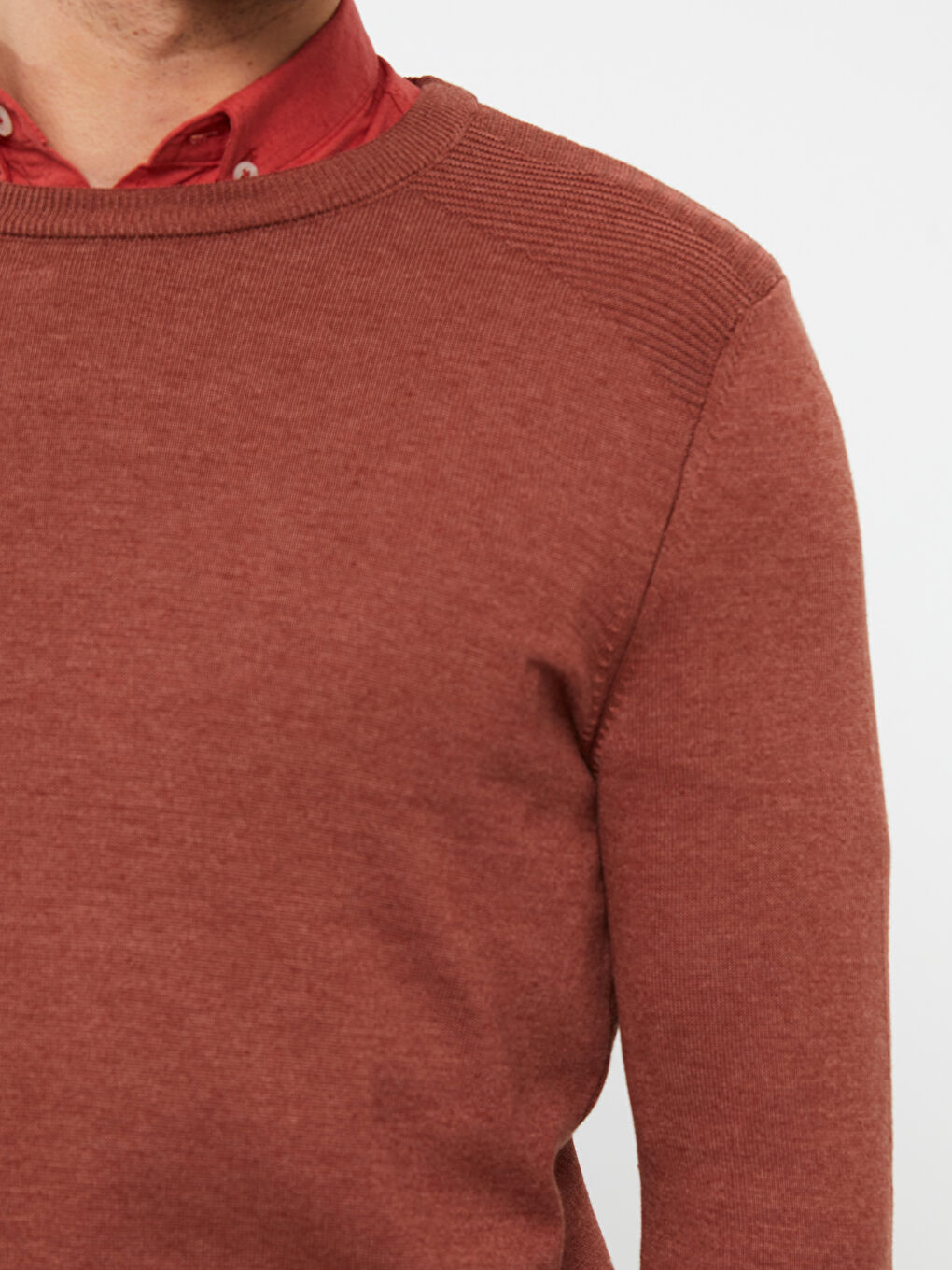 Turuncu Bisiklet Yaka Erkek Triko Kazak-3