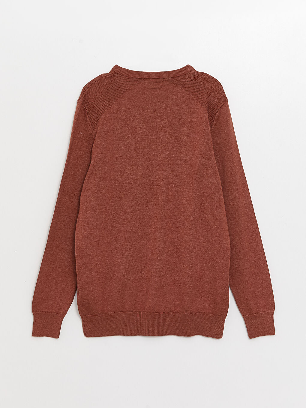 Turuncu Bisiklet Yaka Erkek Triko Kazak-6