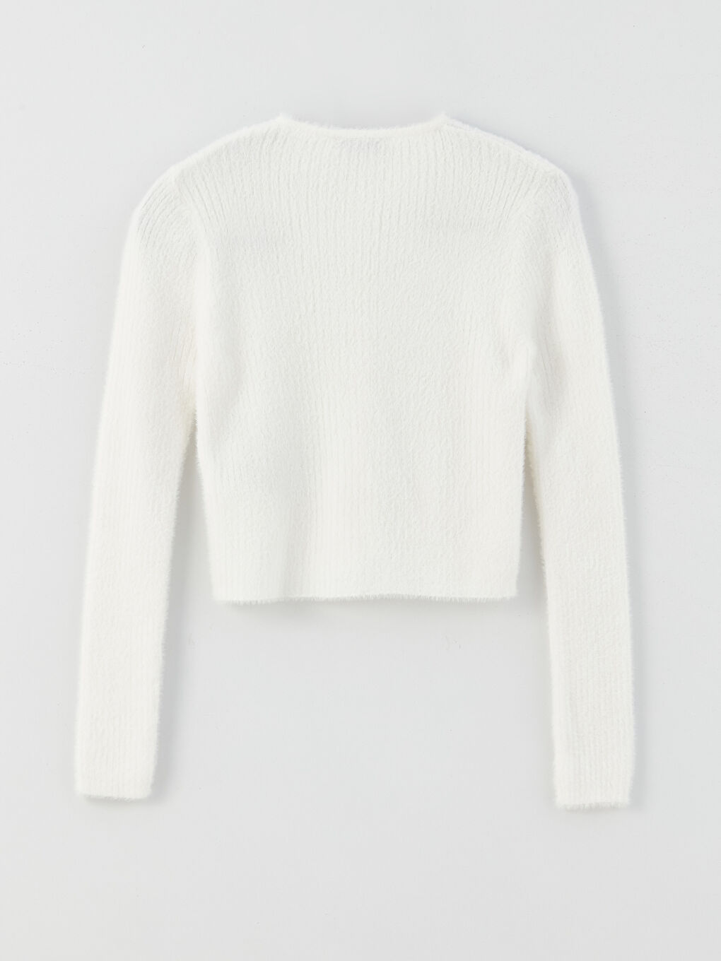 Crew Neck Plain Long Sleeve Women's Knitwear Cardigan-6