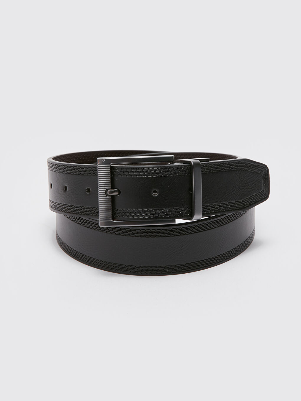 Ерлерге арналған жасанды былғары қайтымды белдік