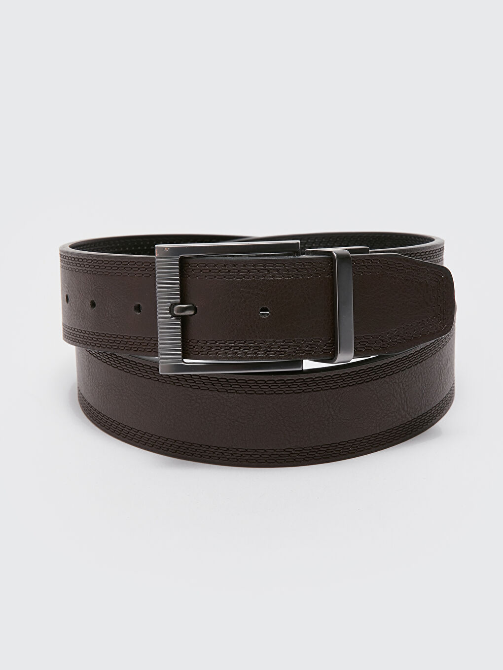 Ерлерге арналған жасанды былғары қайтымды белдік-1