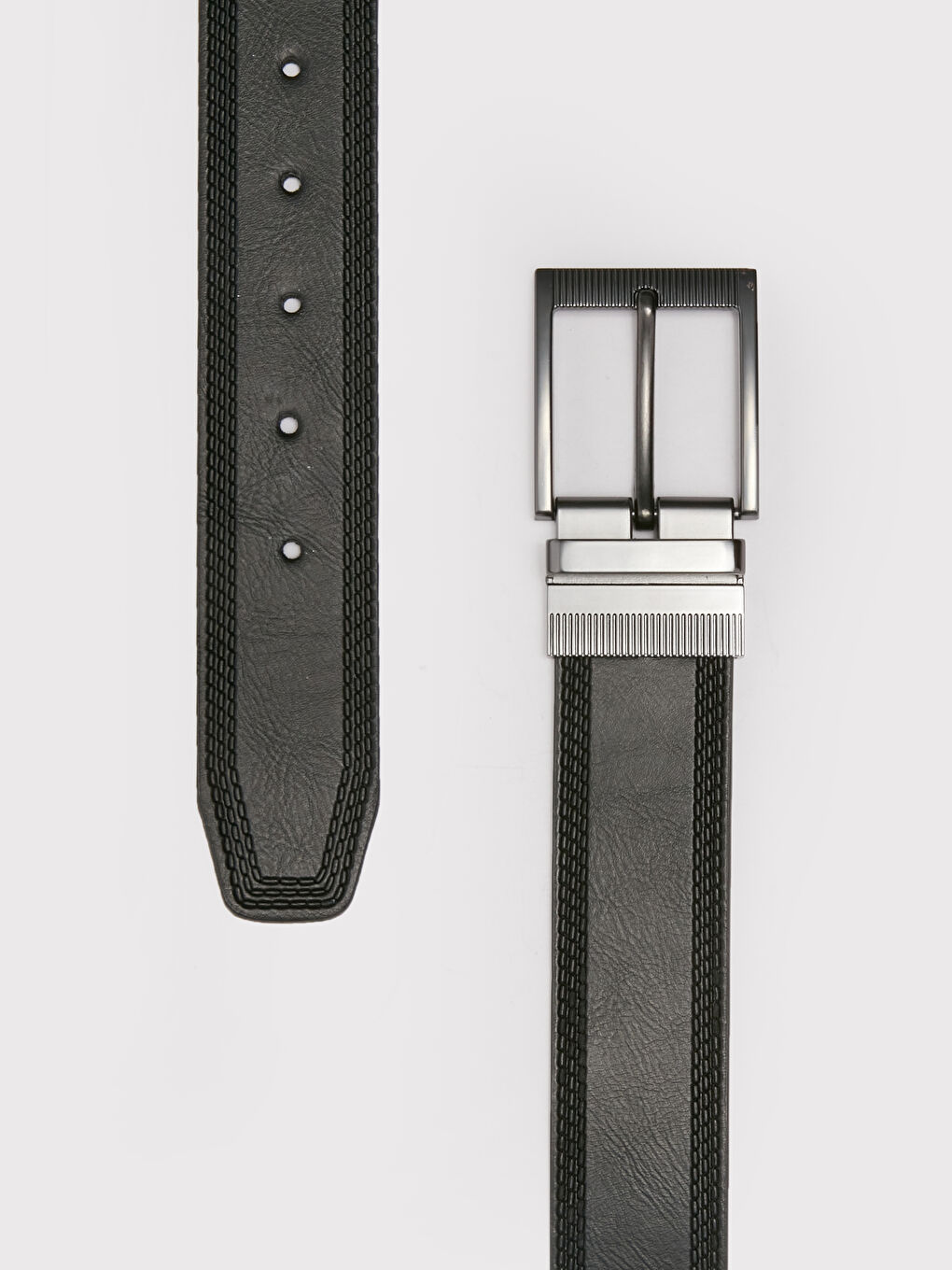 Ерлерге арналған жасанды былғары қайтымды белдік-2