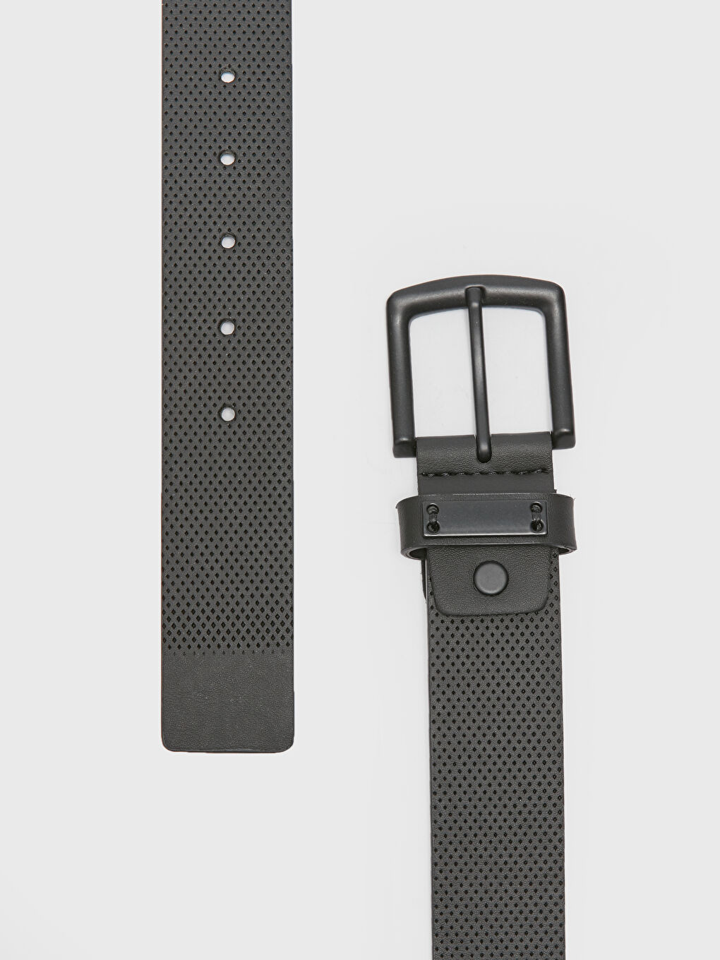 Siyah Deri Görünümlü Erkek Kemer-2