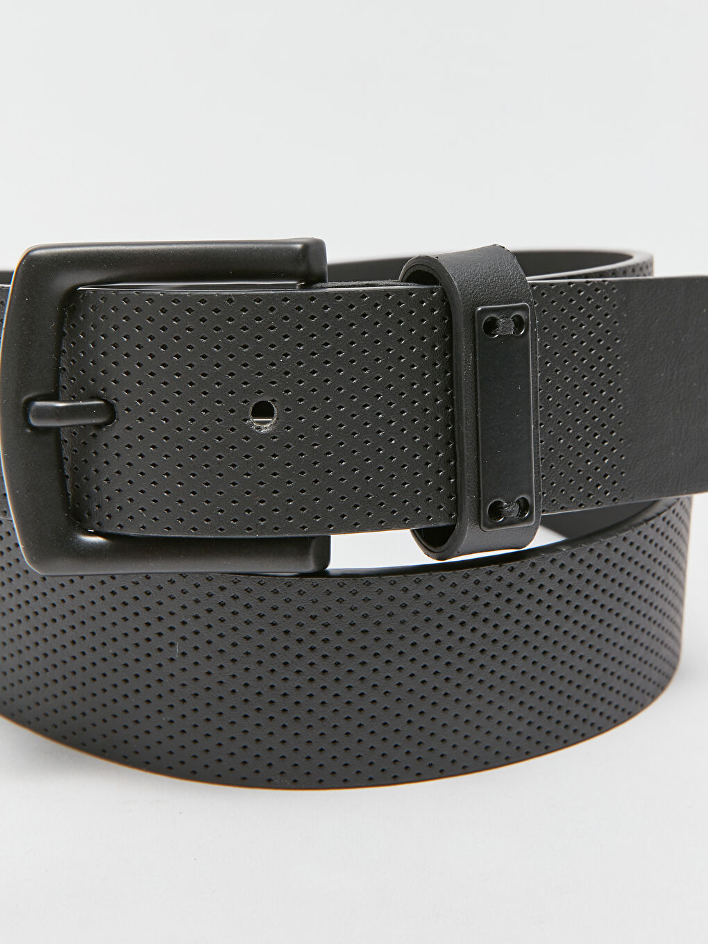 Siyah Deri Görünümlü Erkek Kemer-3