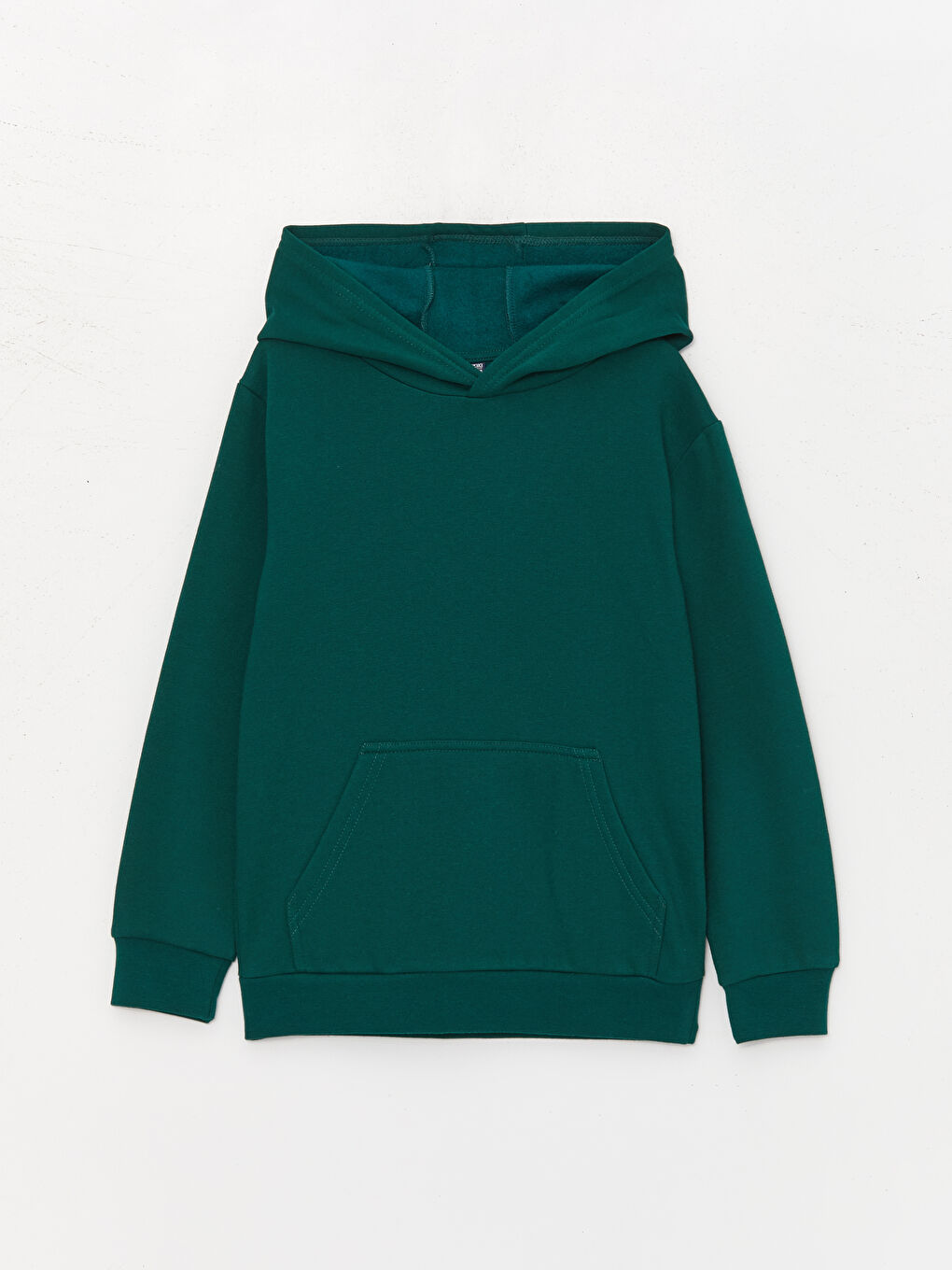 LCW Kids Koyu Yeşil Basic Uzun Kollu Erkek Çocuk Hoodie - 1