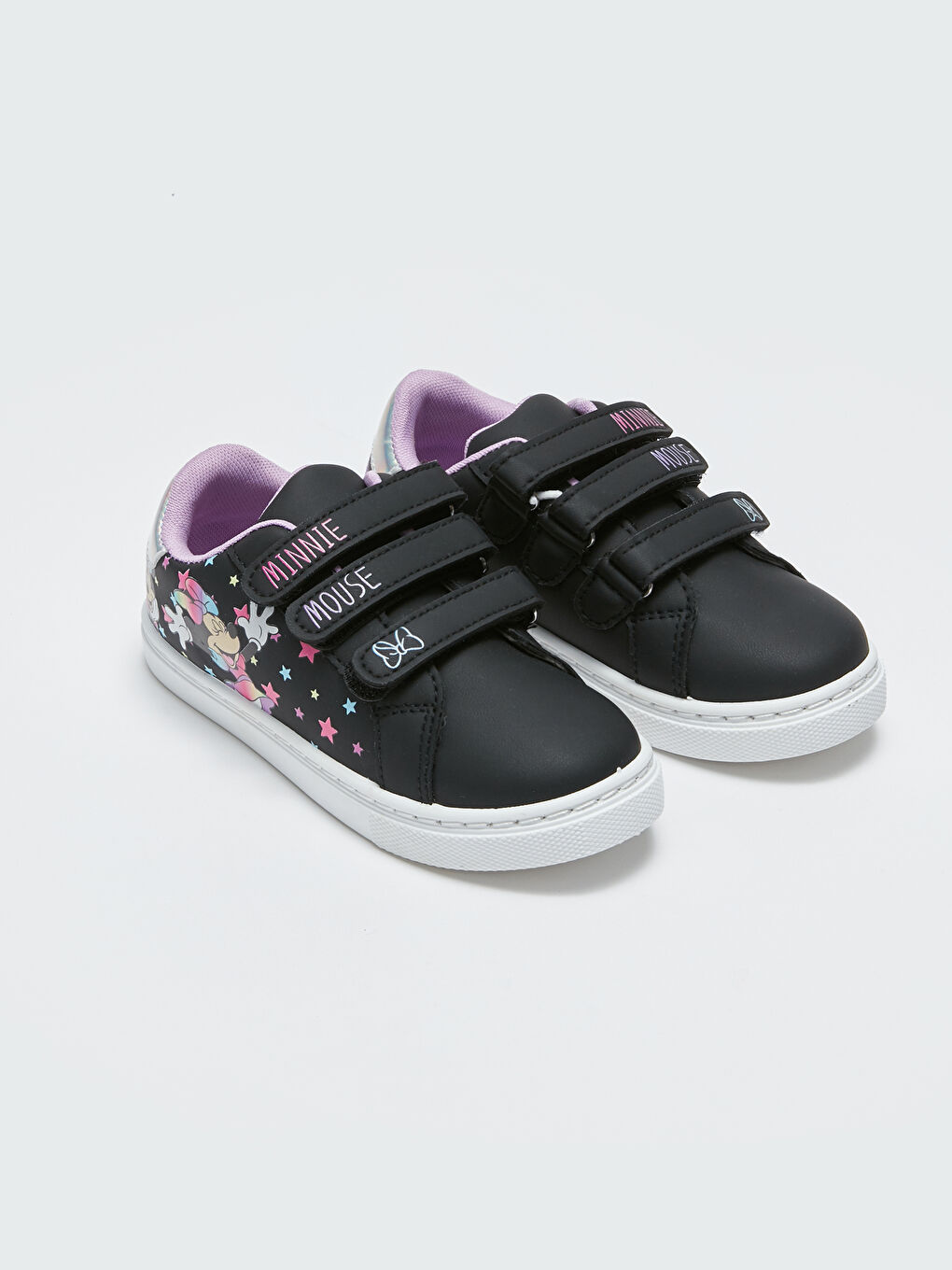 Кроссовки с принтом и застежкой-липучкой для девочек