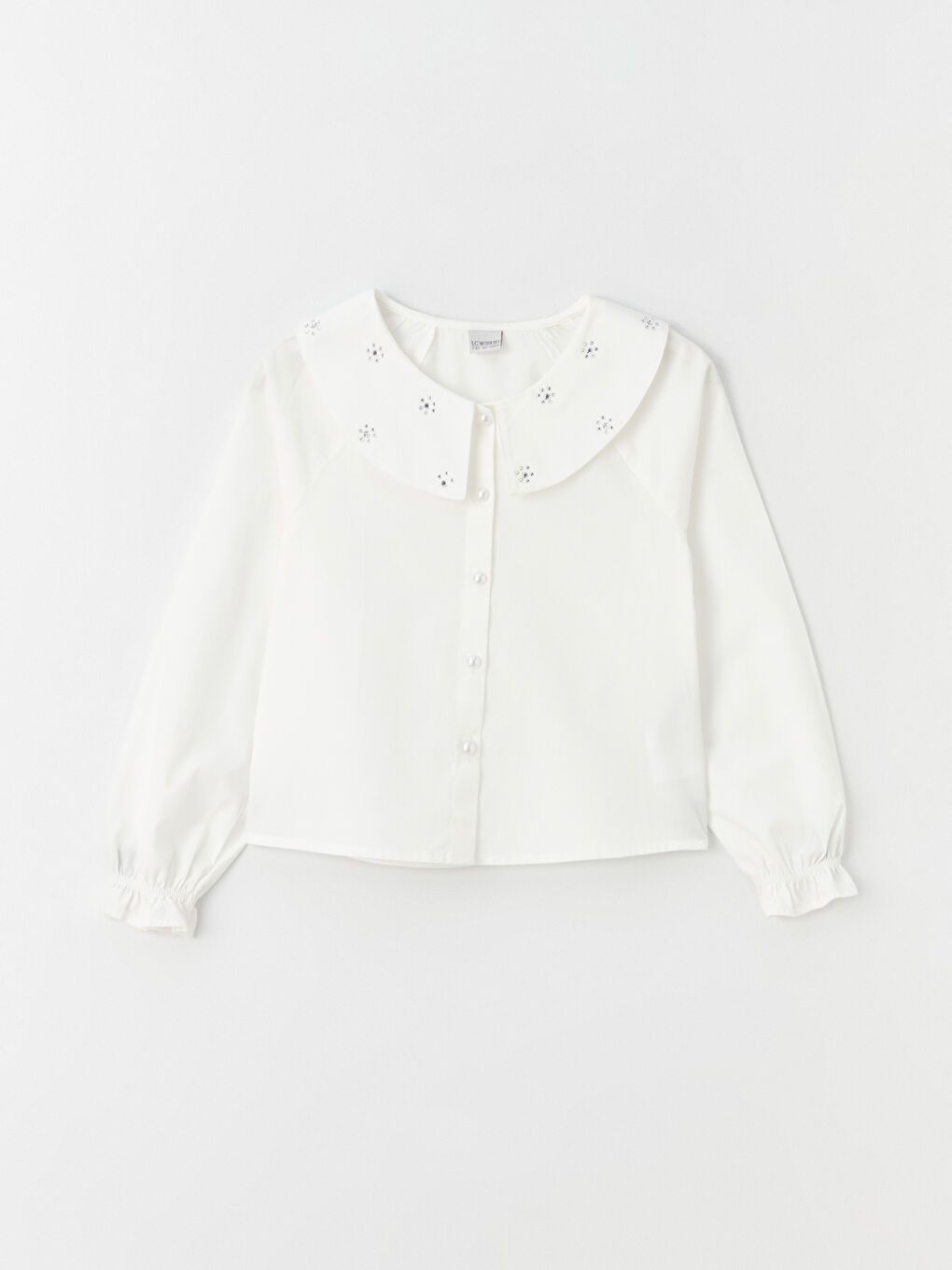 Peter Pan Collar Long Sleeve Girls' Shirt