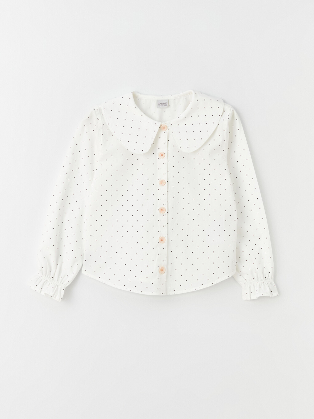 Baby Collar Polka Dot Long Sleeve Girl's Shirt