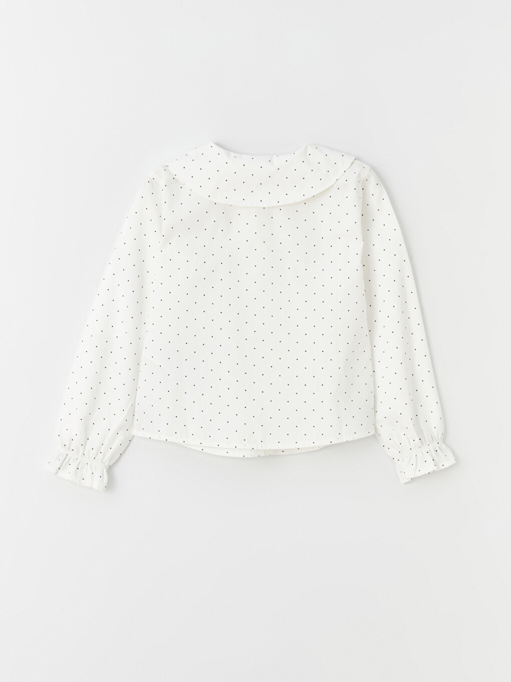 Baby Collar Polka Dot Long Sleeve Girl's Shirt-1