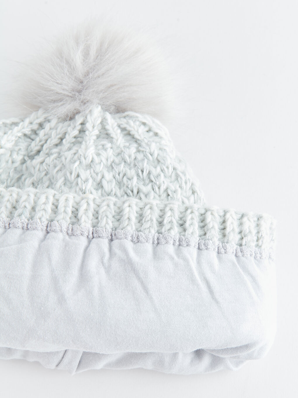 Plush Pompom Girl Beret and Scarf -W33143Z4-JMD
