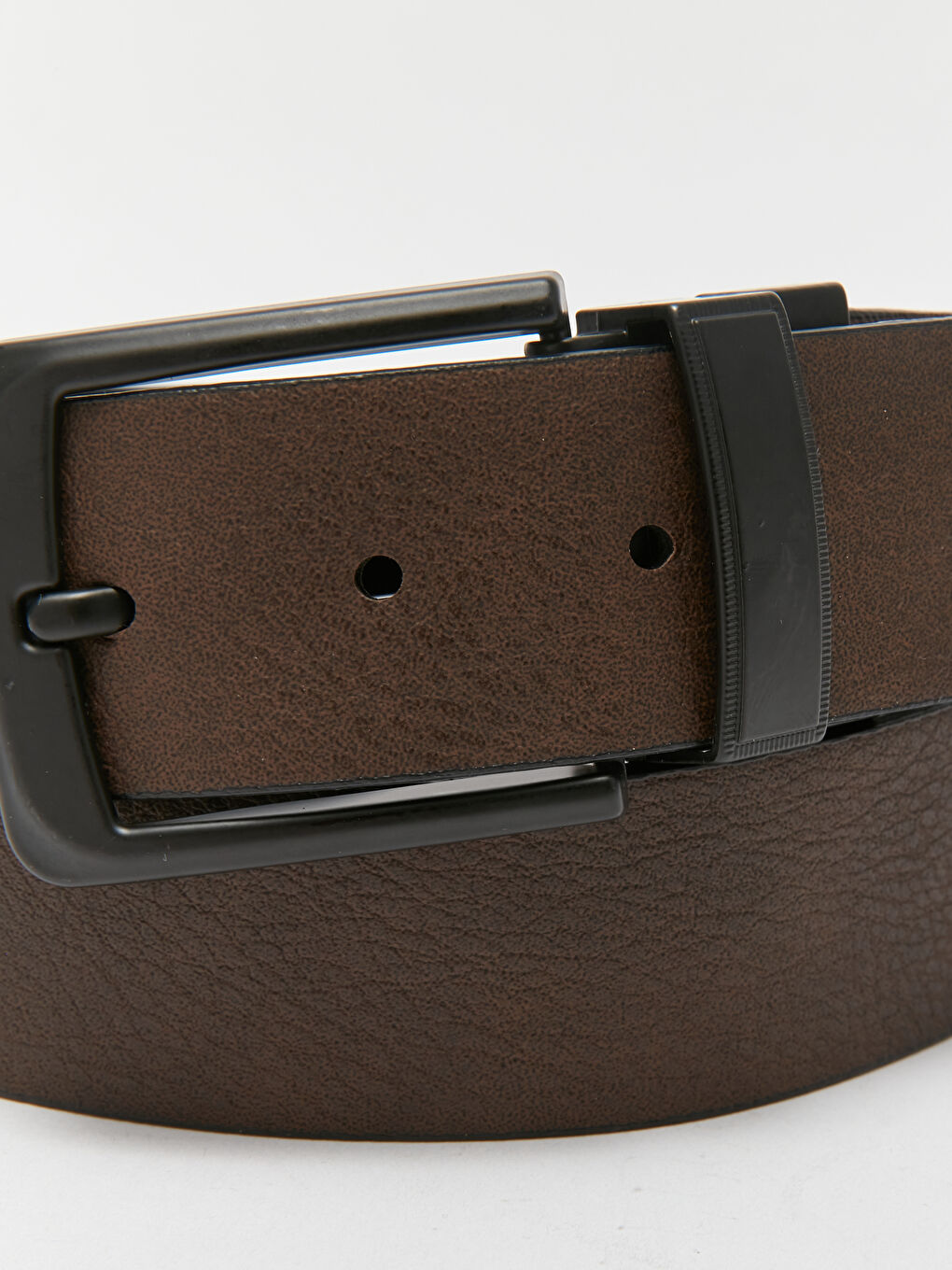 Siyah Çift Taraflı Deri Görünümlü Erkek Kemer-2