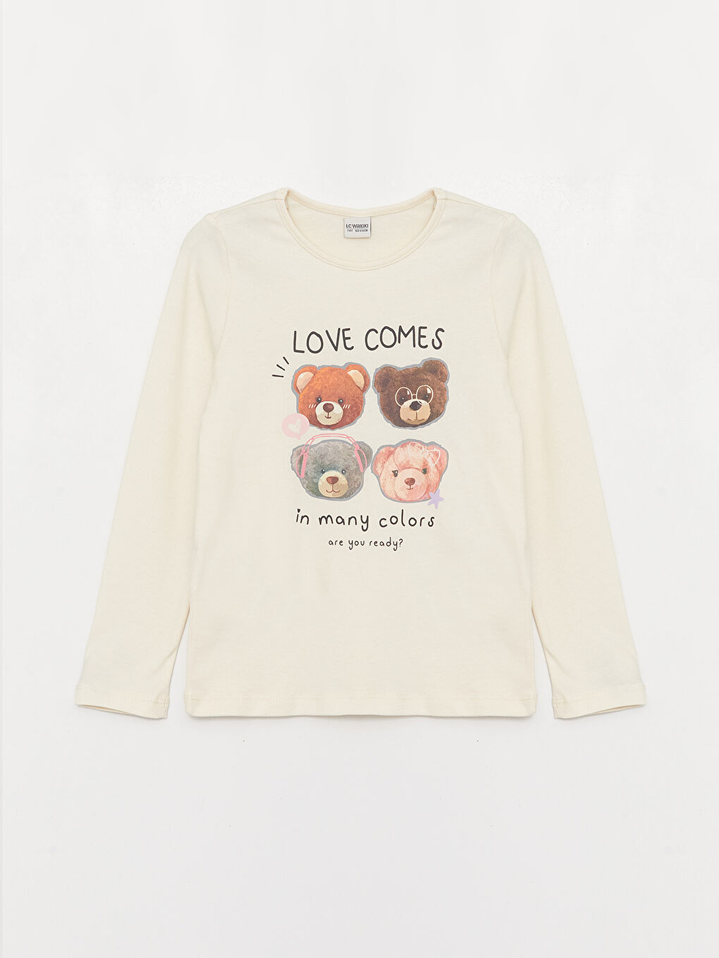 T-shirt à Manches Longues Imprimé à Col Rond pour Filles