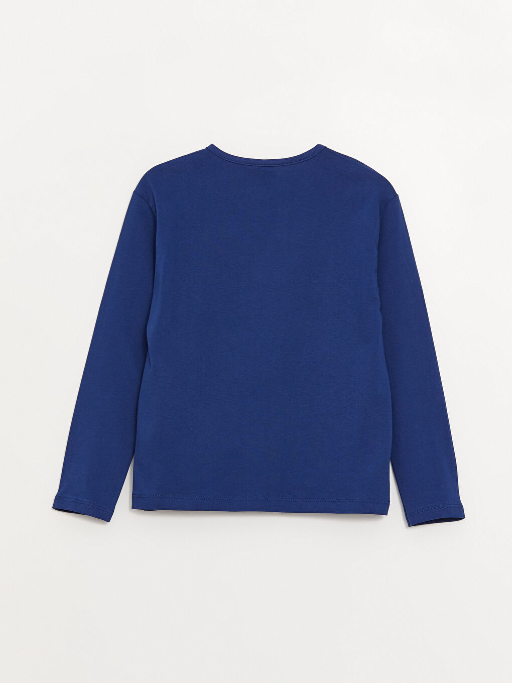 Lacivert Bisiklet Yaka Baskılı Uzun Kollu Kız Çocuk Tişört-2