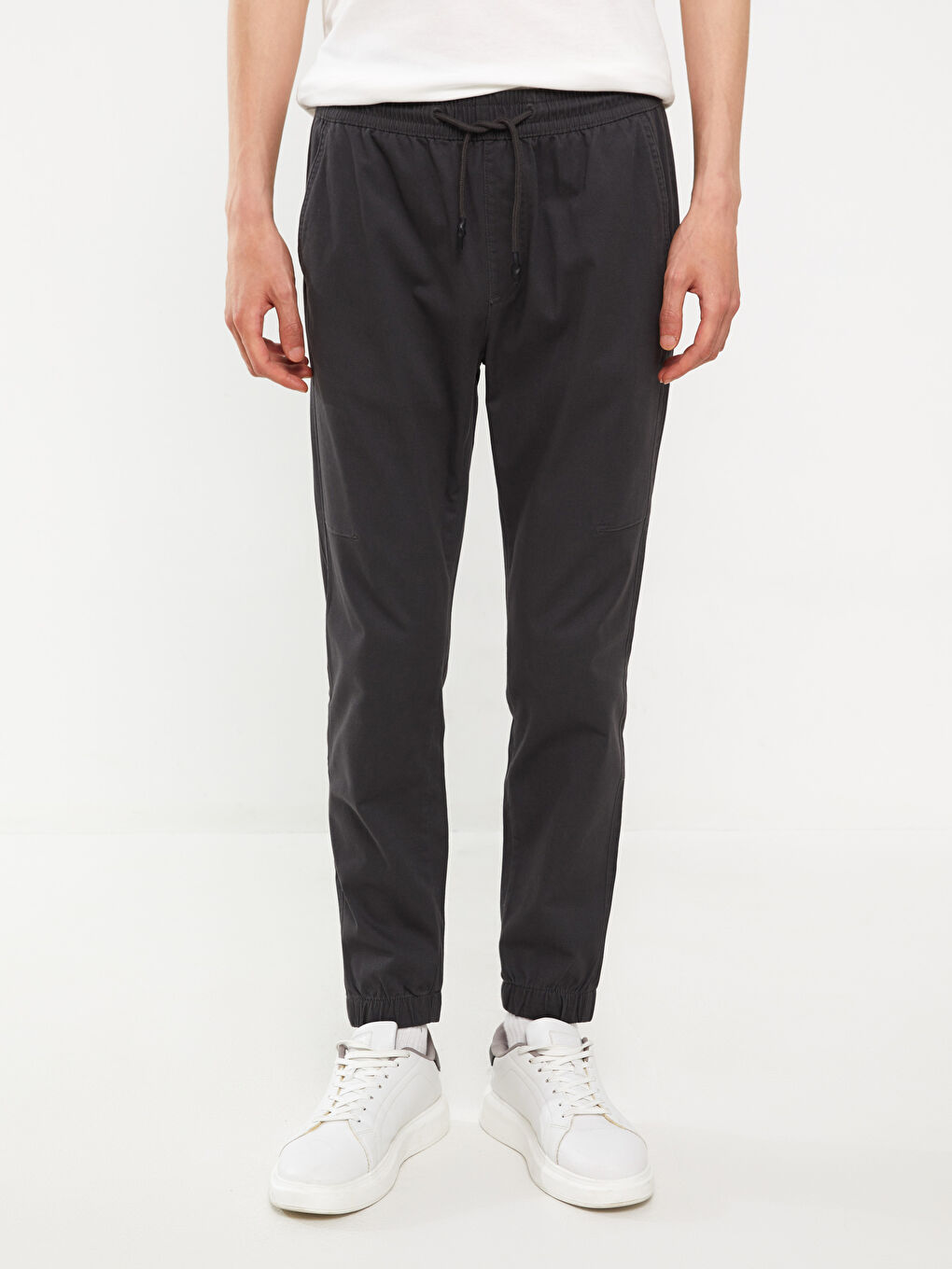 Slim Fit Twill Men's Jogger Trousers-2