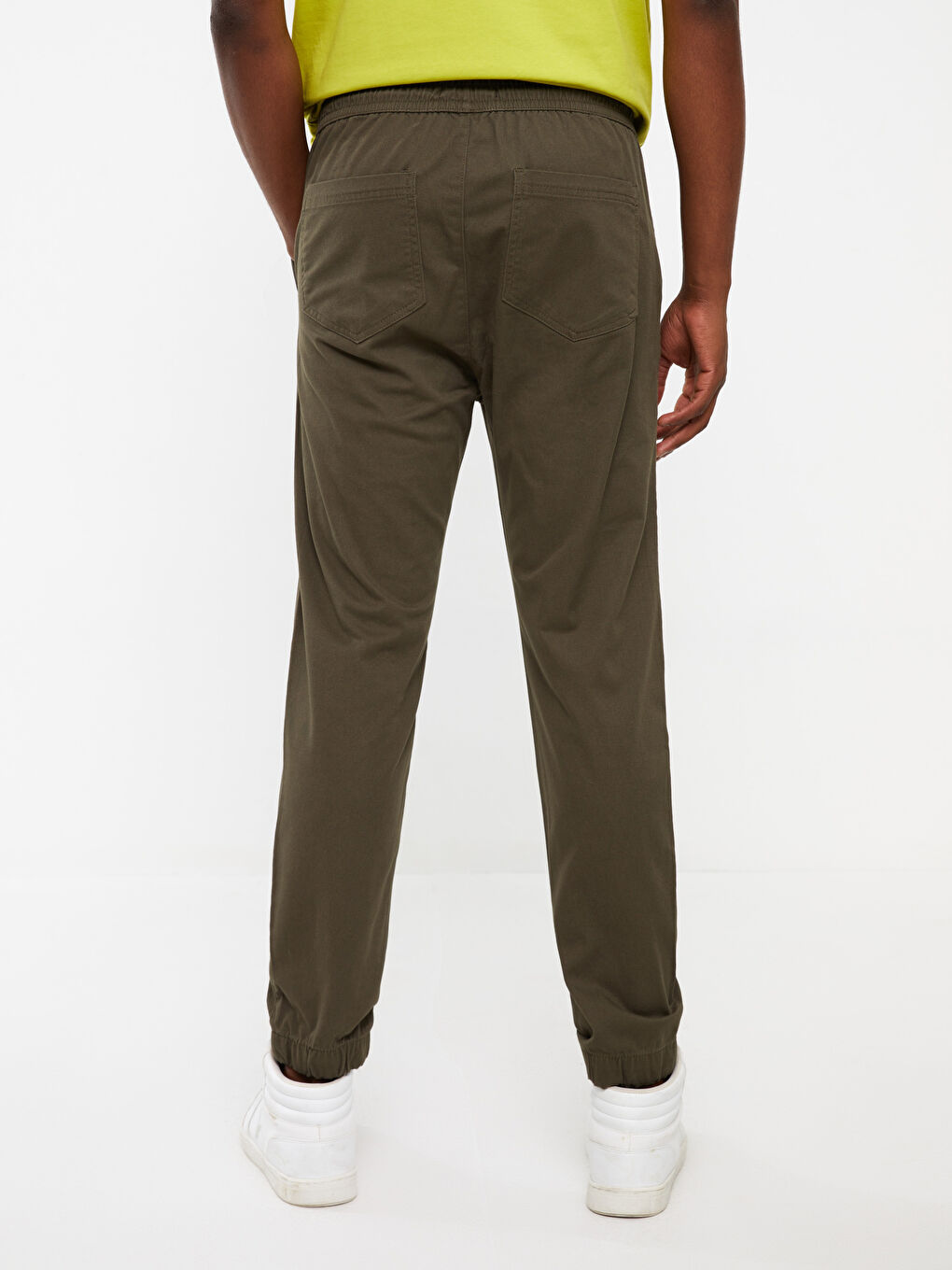 Haki Slim Fit Gabardin Erkek Jogger Pantolon-3