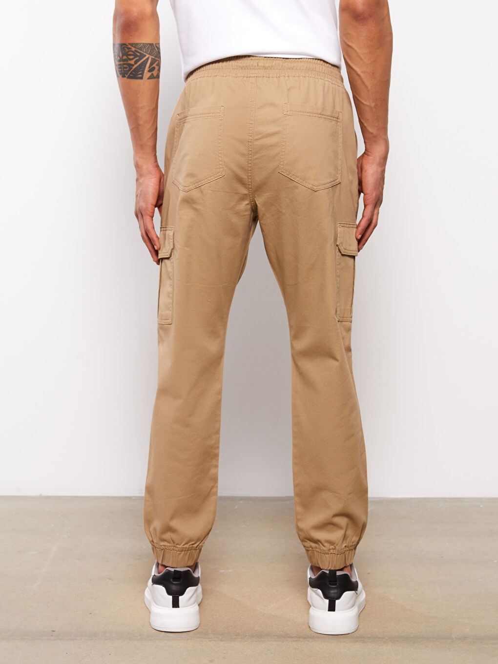 LCW Casual Bej Slim Fit Gabardin Erkek Jogger Pantolon - 3