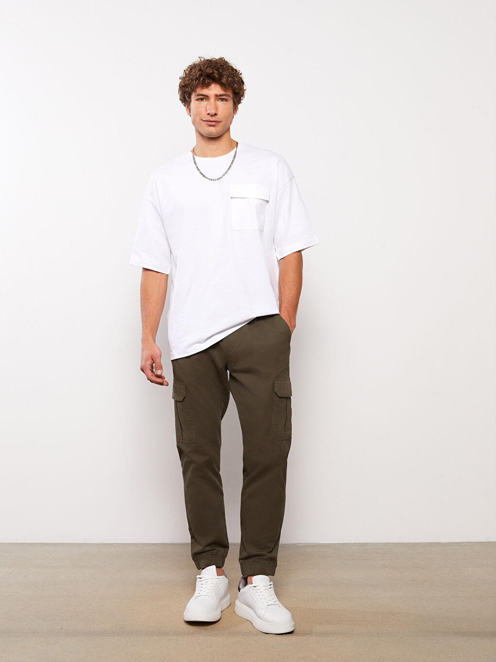 Брюки-джоггеры Мужские из саржи слим-фит