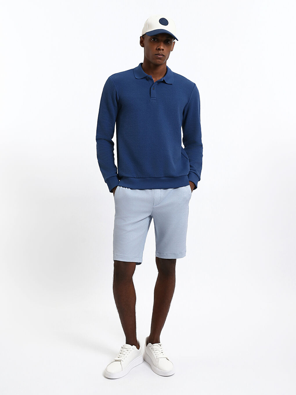 Slim Fit Tie Waist Men's Shorts