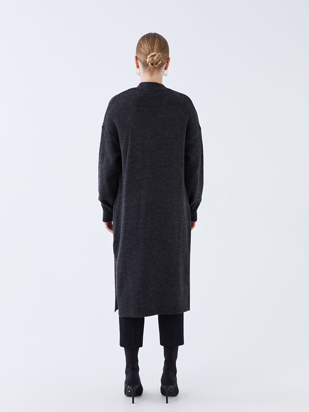 LCW Modest كارديجان نسائي محبوك بأكمام طويلة وبياقة شال -W33225Z8-V3U