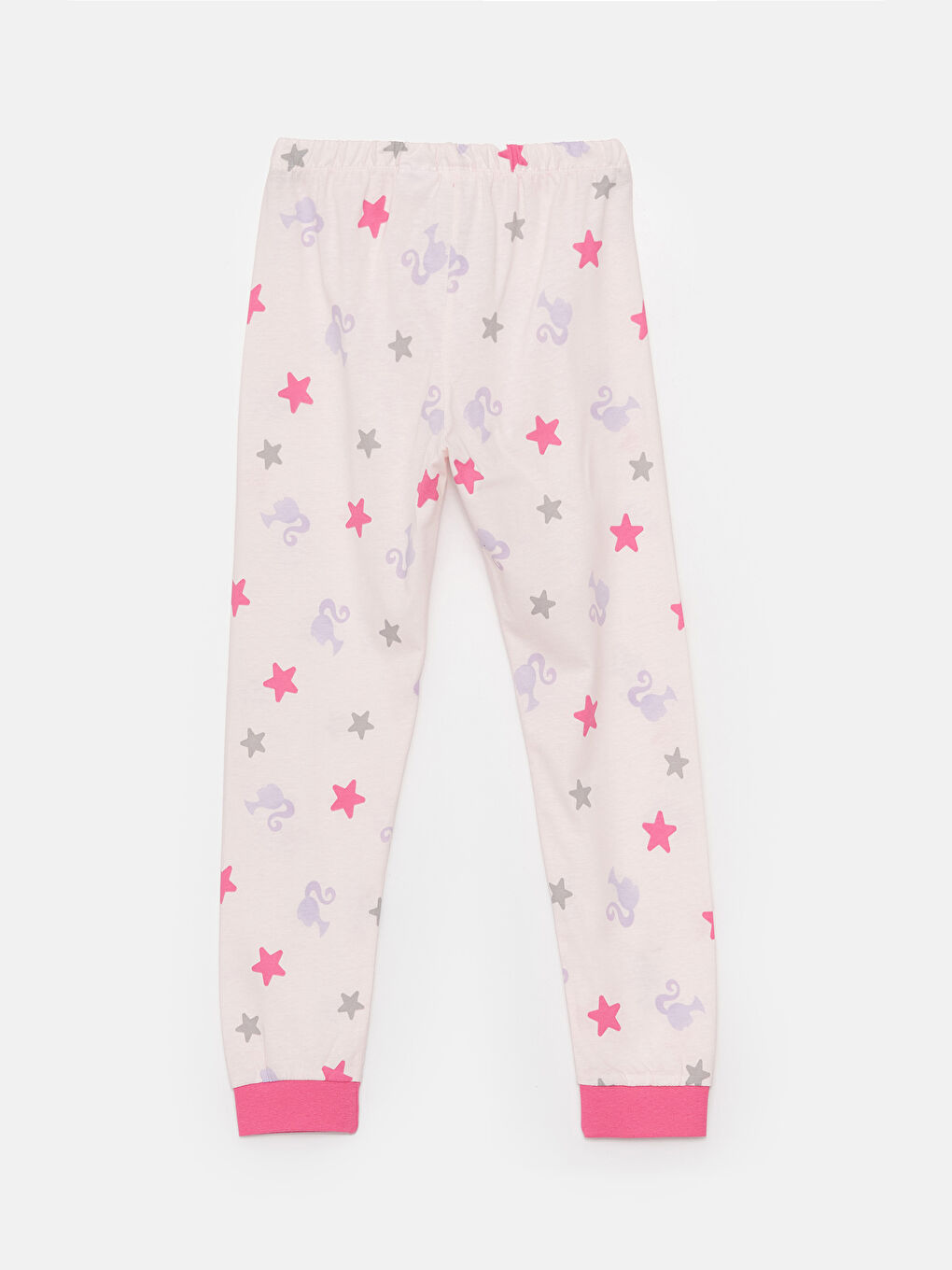Pembe Bisiklet Yaka Barbie Baskılı Uzun Kollu Kız Çocuk Pijama Takımı-3