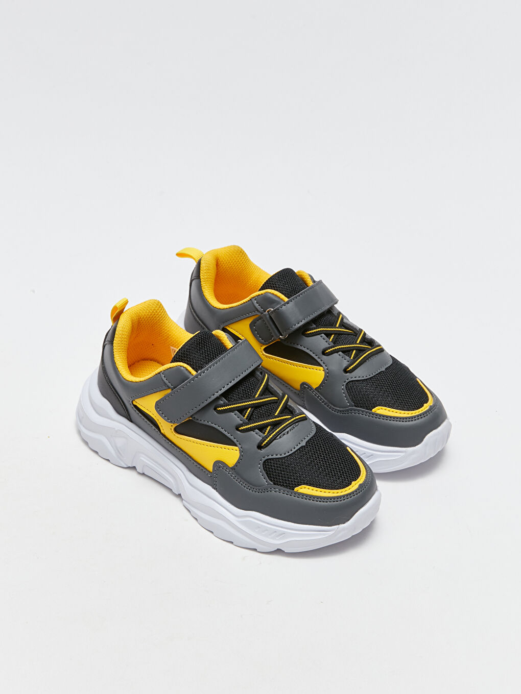 თასმები და წებოვანი სამაგრები ფერთა ბლოკი ბიჭებისთვის სპორტული ფეხსაცმელი