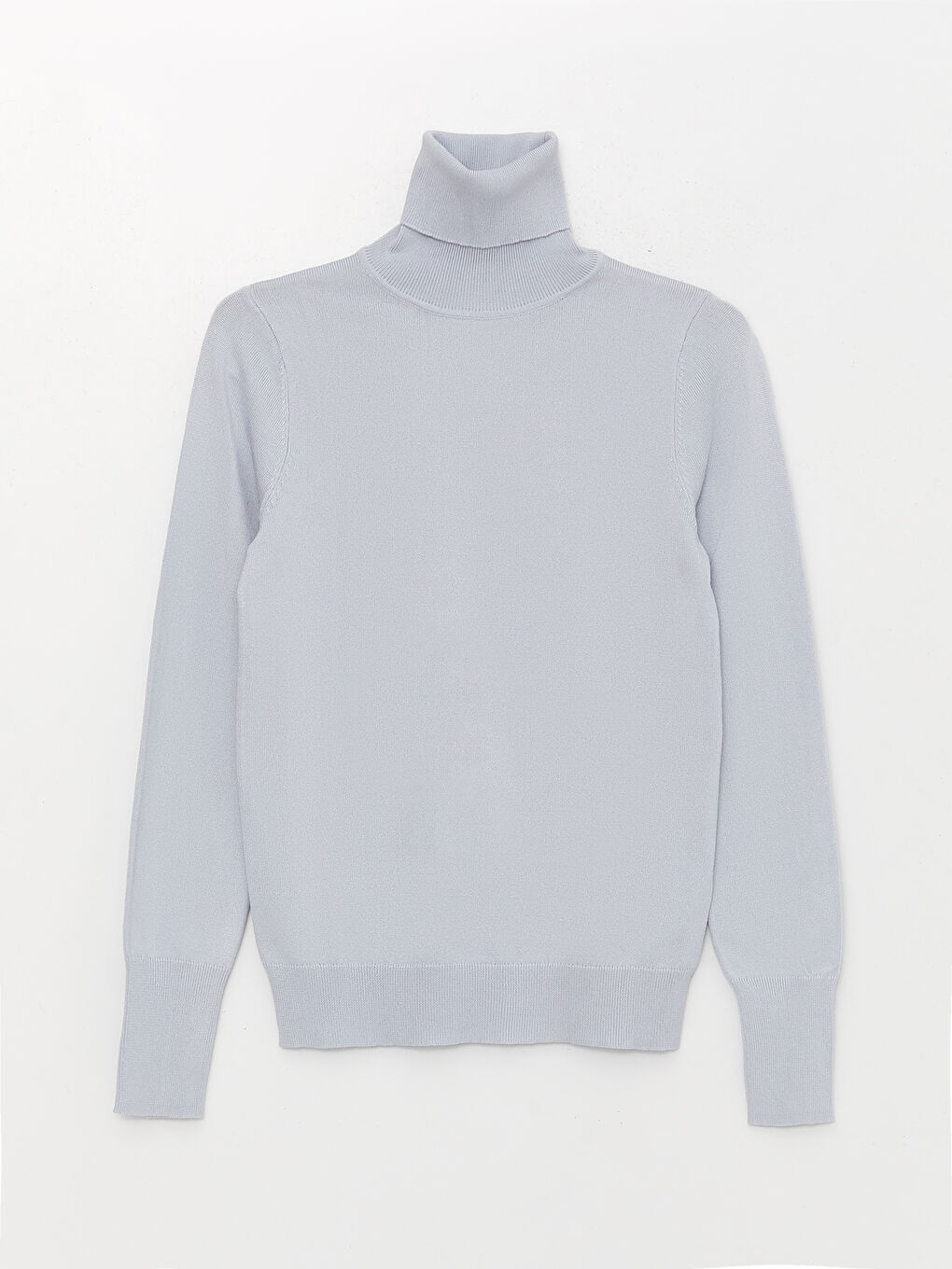 Әйелдерге арналған трикотаж биік жағалы өрнексіз ұзын жең жемпір-5