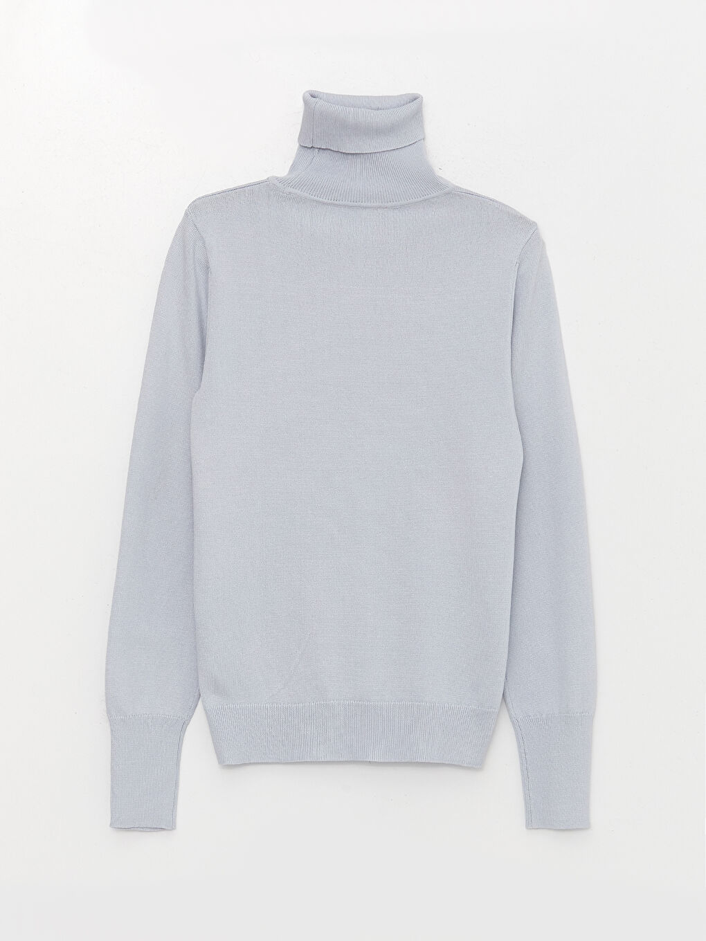 Әйелдерге арналған трикотаж биік жағалы өрнексіз ұзын жең жемпір-6