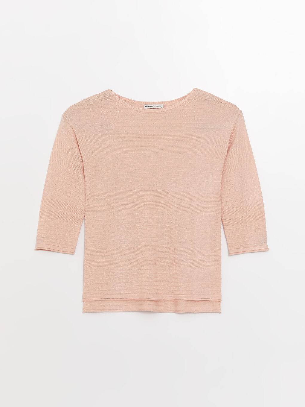 LCWAIKIKI Basic Boat Neck Self Patterned Women's Knitwear Sweater -W33260Z8-G2J