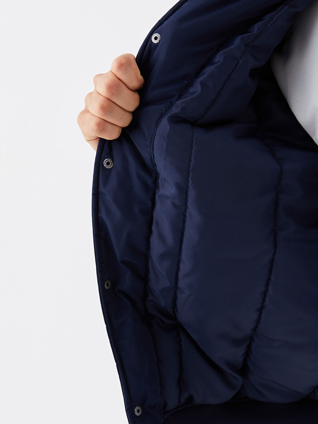 Geacă Bomber pentru Bărbați cu Guler Colegiu, Croială Standard-4