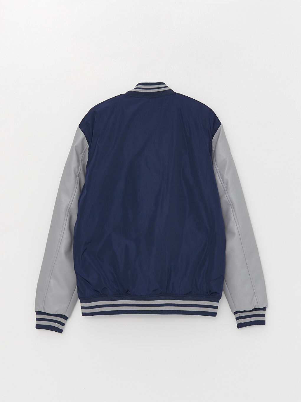 Lacivert Standart Kalıp Kolej Yaka Erkek Bomber Mont-7