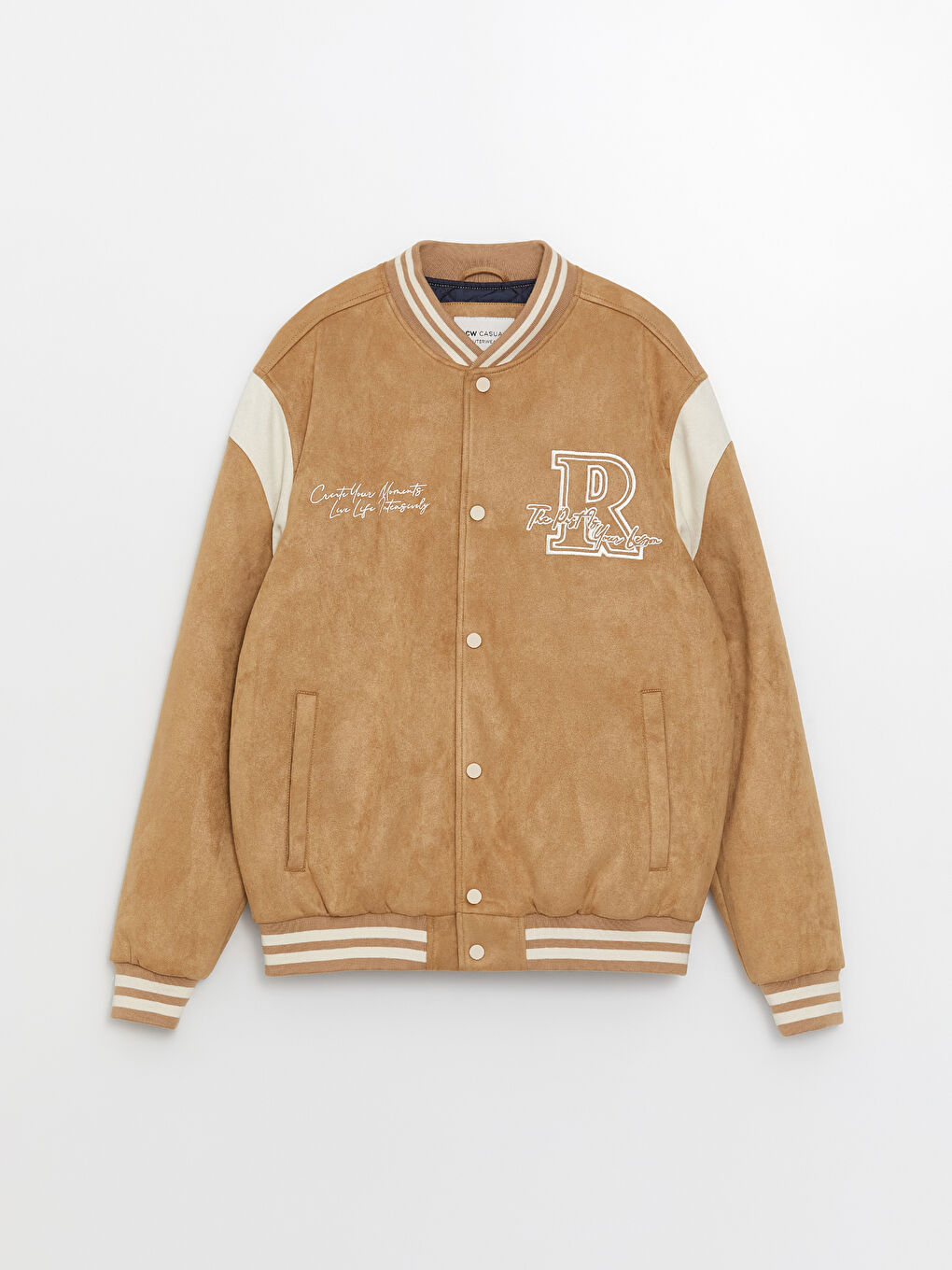 Standard Fit College Collar Men's Bomber Jacket-9