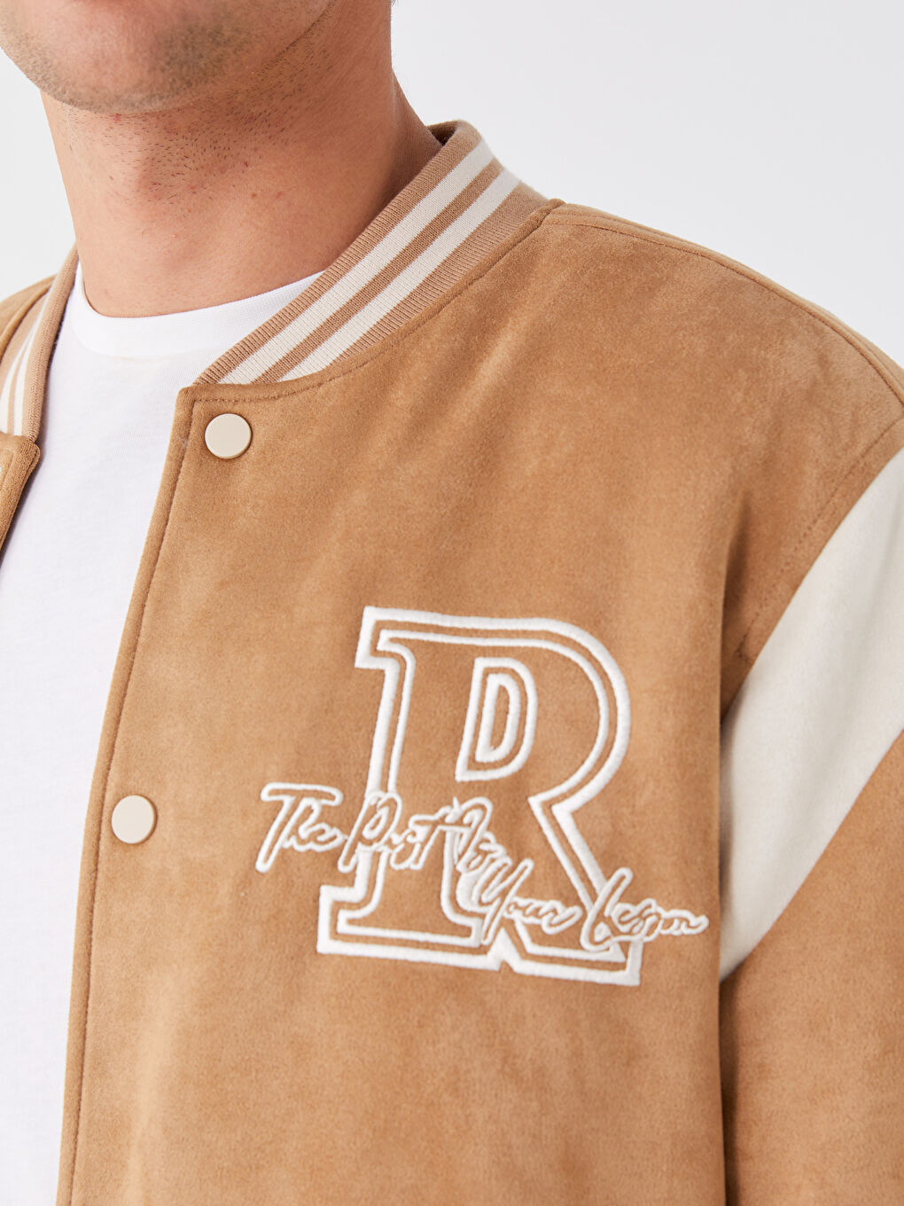 Standard Fit College Collar Men's Bomber Jacket-6