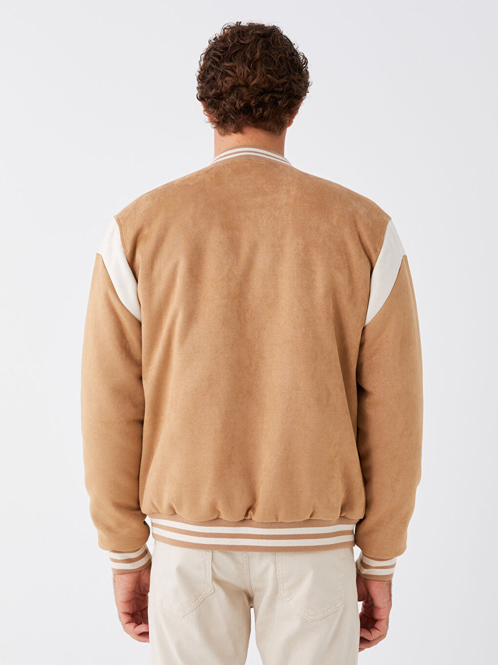 Standard Fit College Collar Men's Bomber Jacket-8