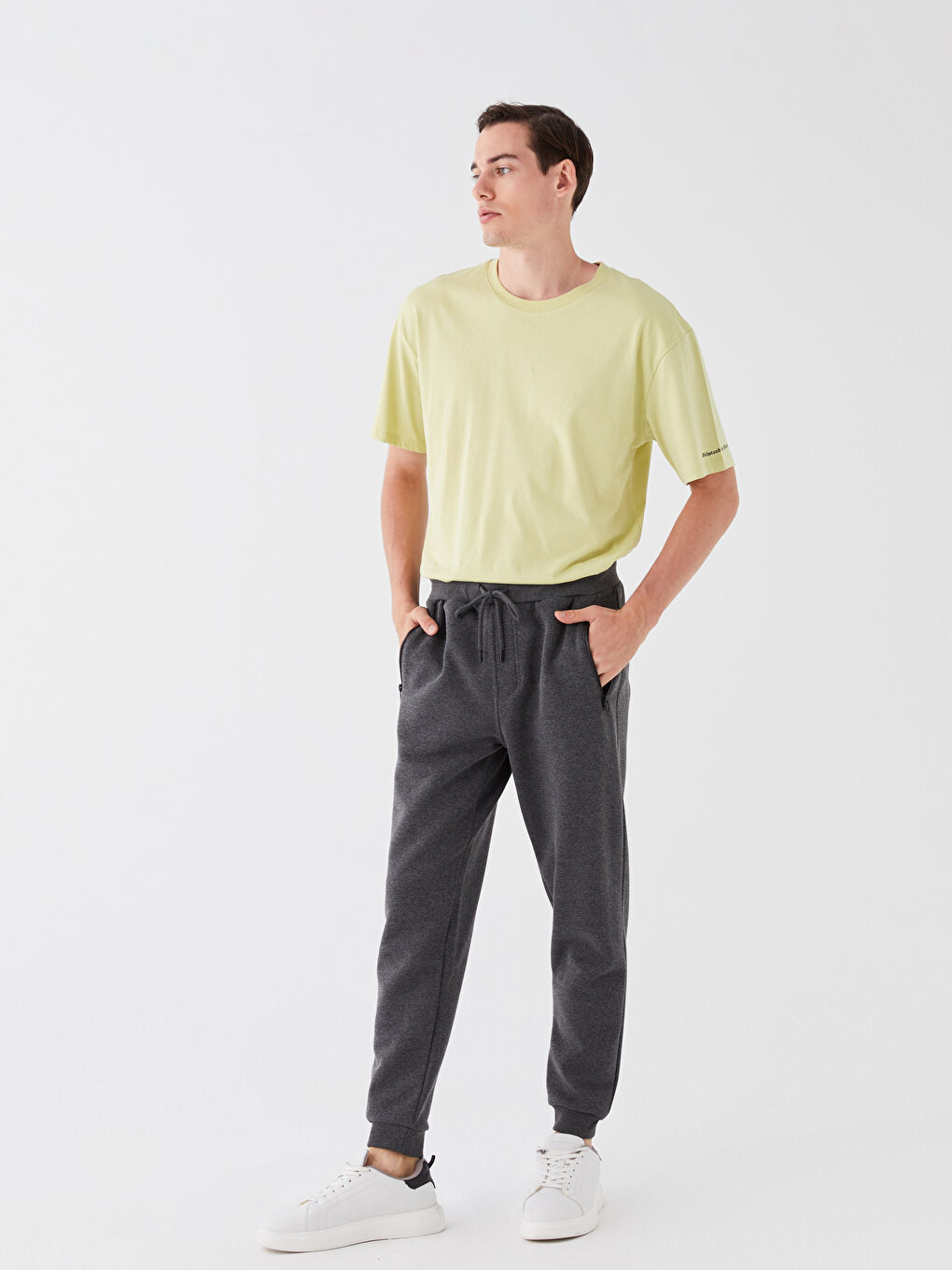 LCW Casual Antrasit Slim Fit Erkek Kalın Jogger Eşofman Altı - 1