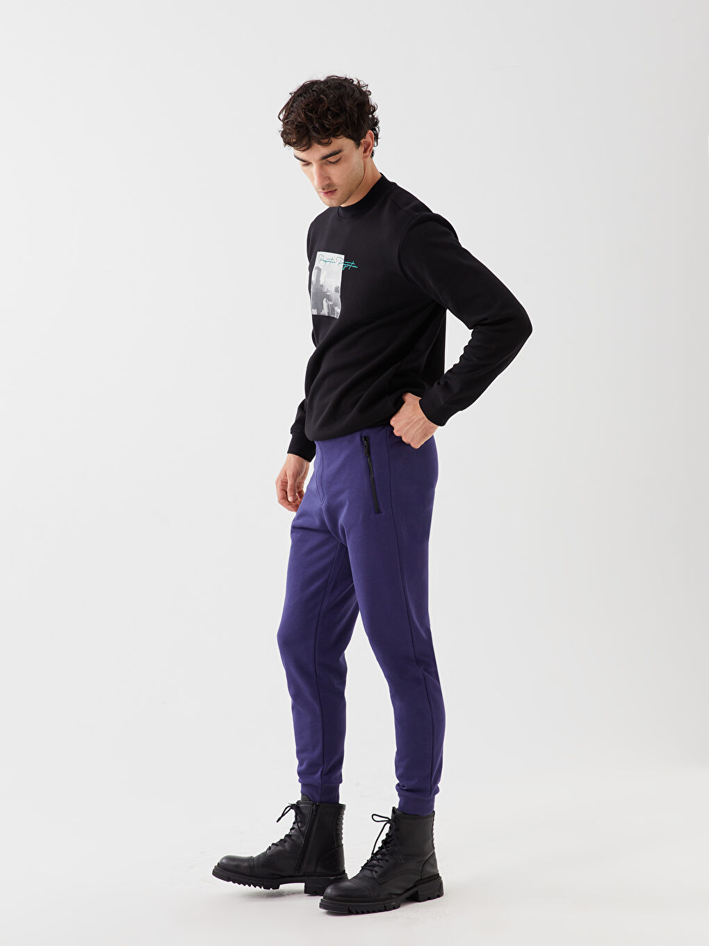 LCW Casual Açık Lacivert Slim Fit Erkek Jogger Eşofman Altı - 1