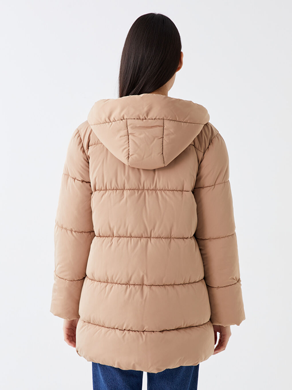 Hooded Regular Long Sleeve Oversize Women's Puffer-6