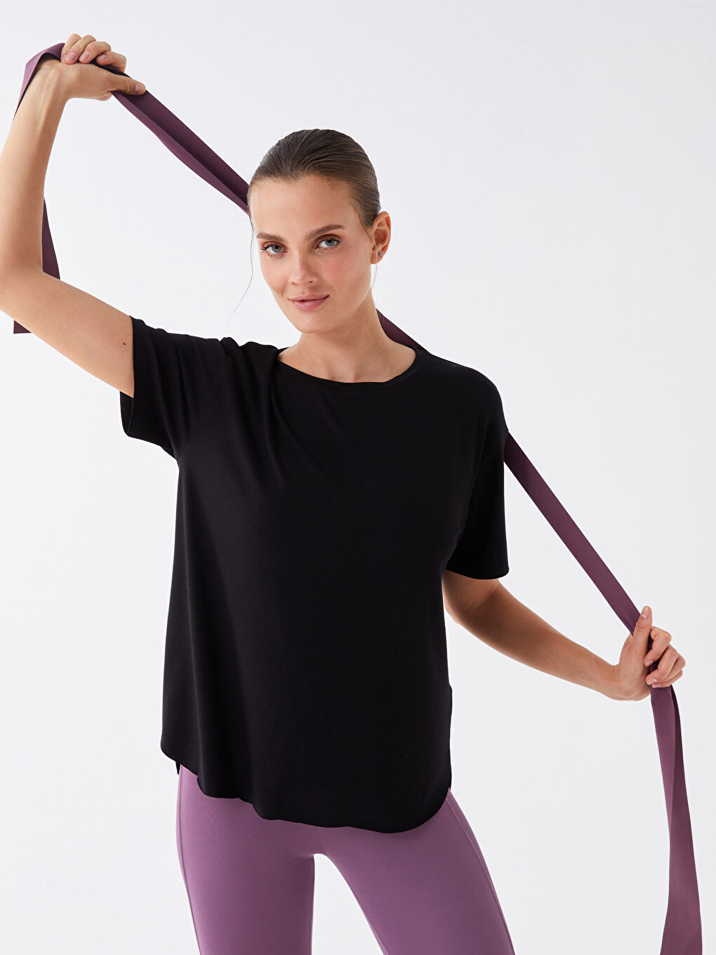 Xside Active Rundhalsausschnitt Schlicht Kurzarm Sport-T-Shirt für Damen -W33495Z8-CVL