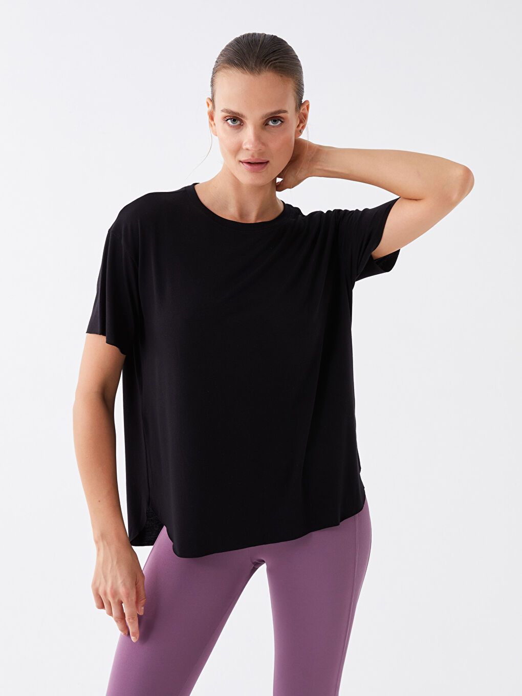 Xside Active Rundhalsausschnitt Schlicht Kurzarm Sport-T-Shirt für Damen -W33495Z8-CVL