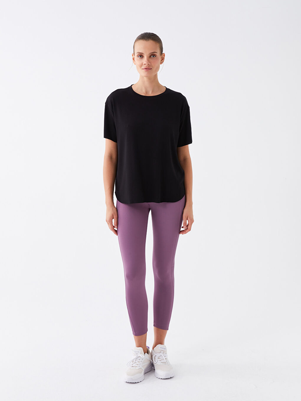 Xside Active Rundhalsausschnitt Schlicht Kurzarm Sport-T-Shirt für Damen -W33495Z8-CVL