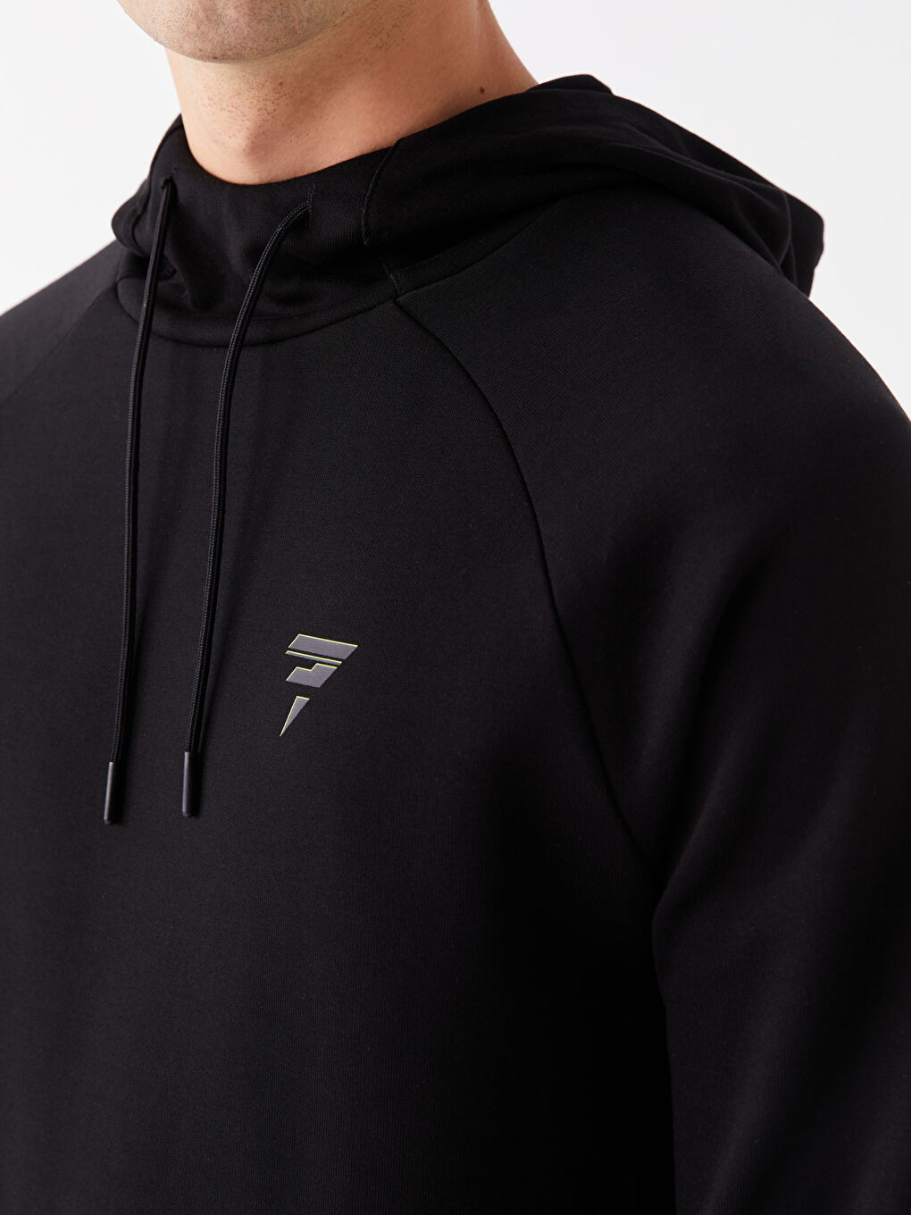 Xside Active Yeni Siyah Uzun Kollu Baskılı Erkek Hoodie - 2