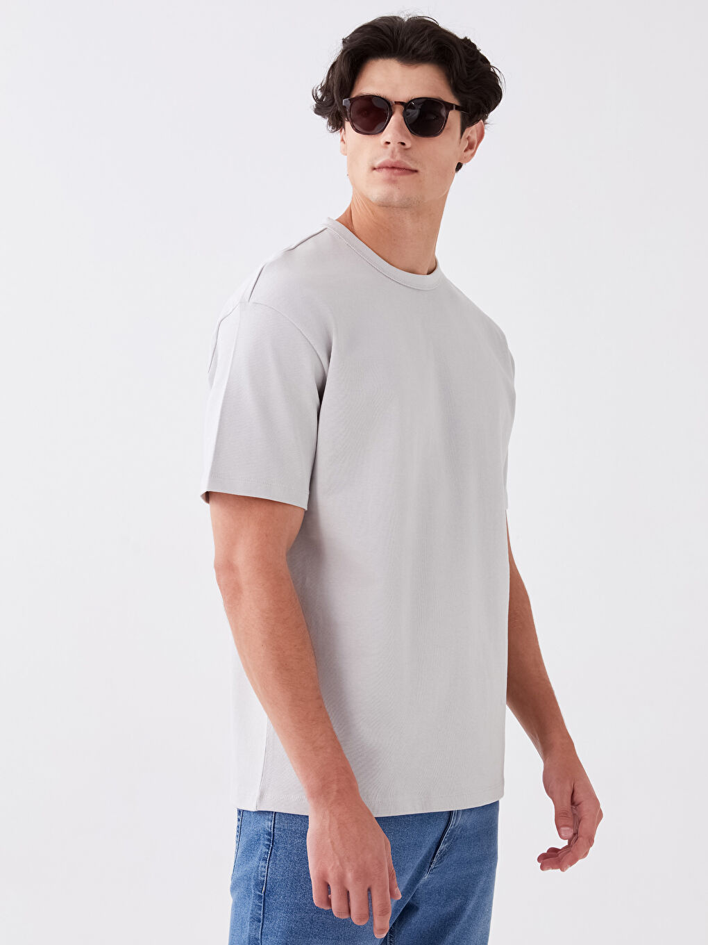 Tricou pentru Bărbați din Jerseu cu Guler Rotund