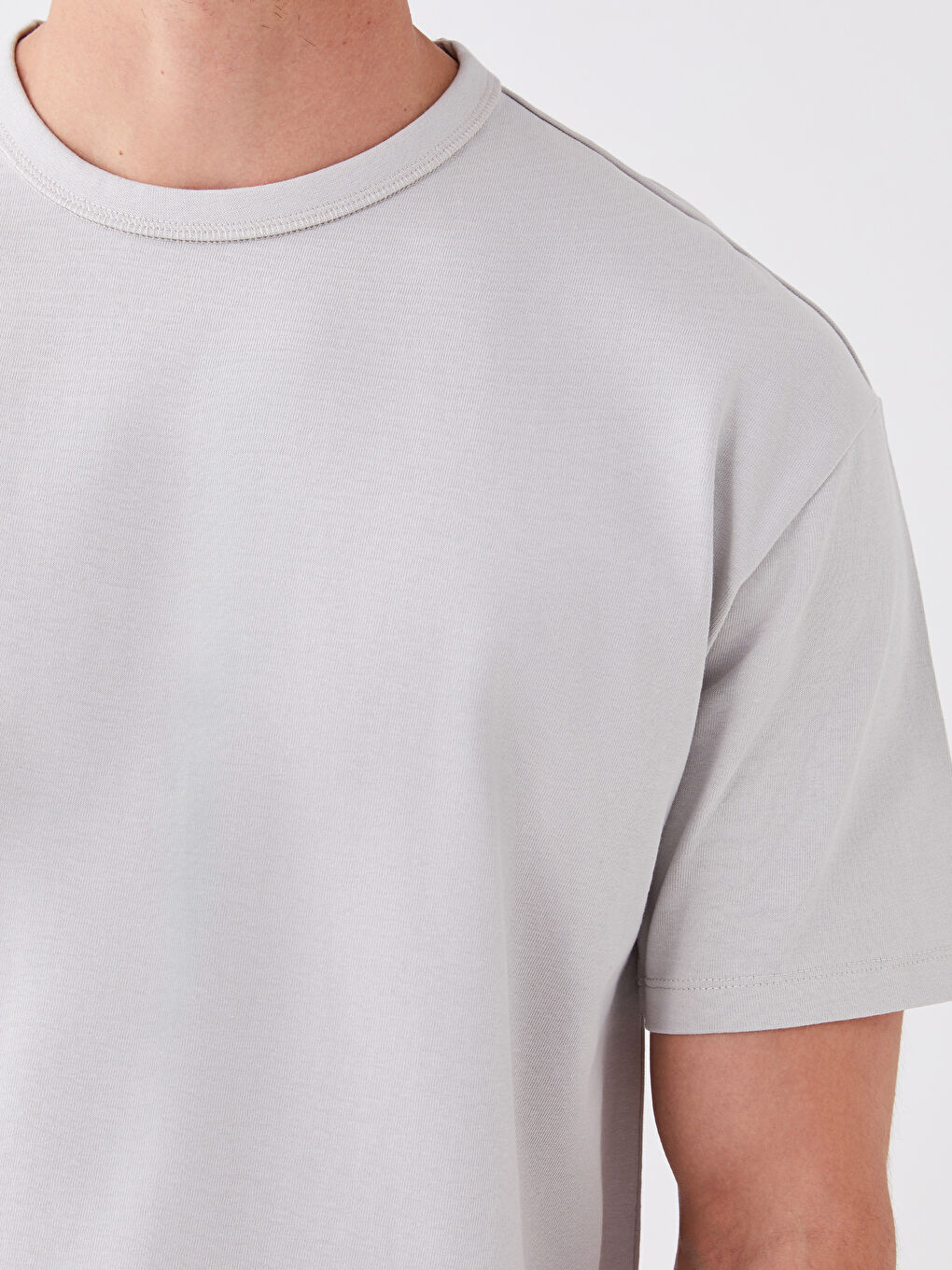 Tricou pentru Bărbați din Jerseu cu Guler Rotund-3