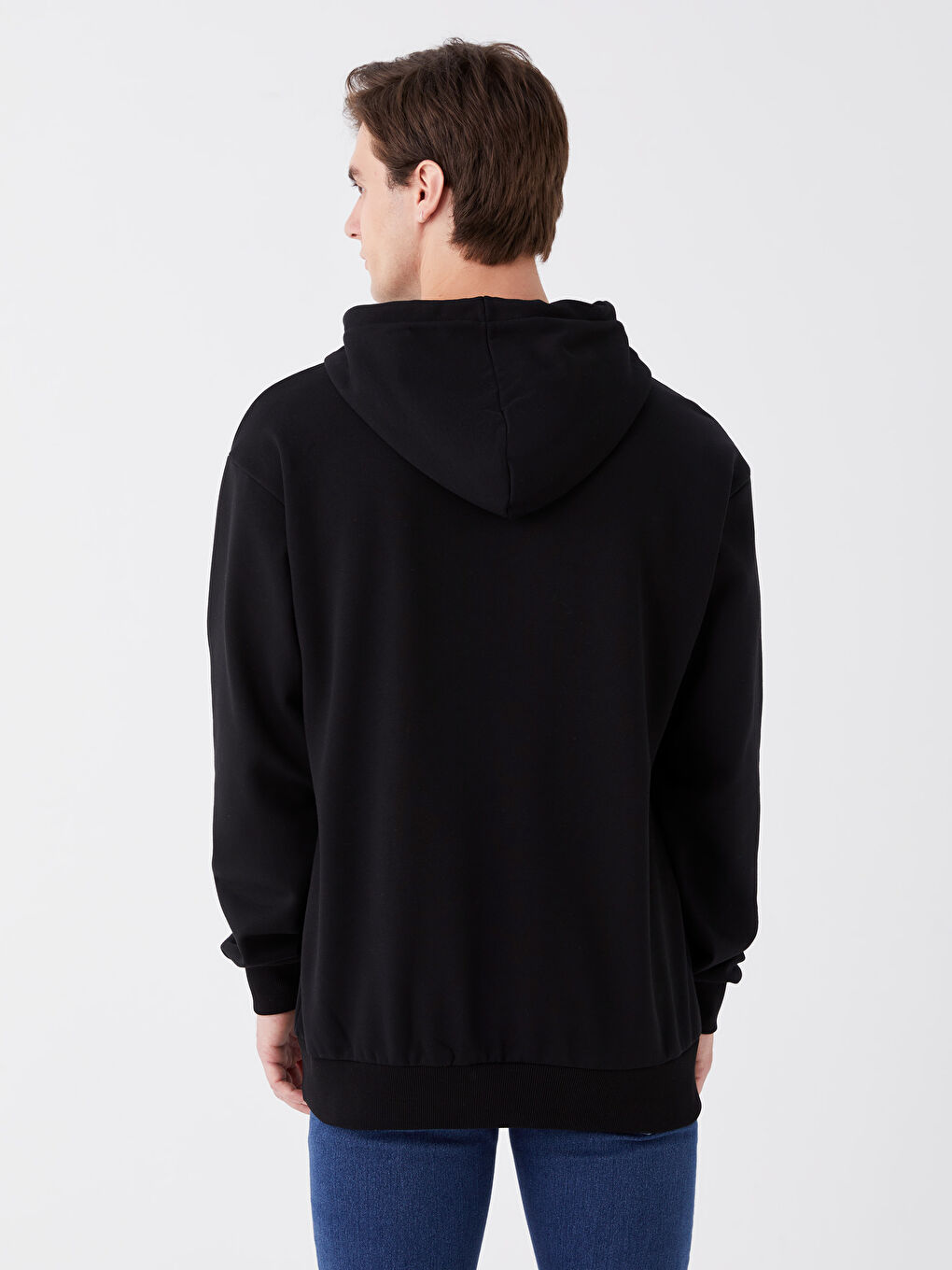 LCW Casual Siyah Uzun Kollu Erkek Kalın Hoodie - 4